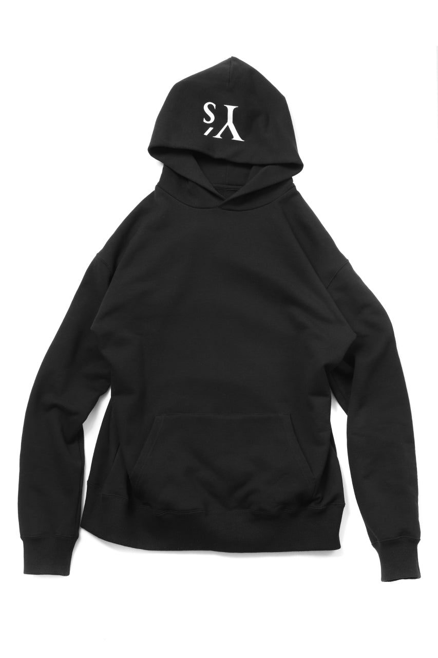 画像をギャラリービューアに読み込む, Y's REGULAR FIT LOGO SWEATER HOODIE (BLACK)