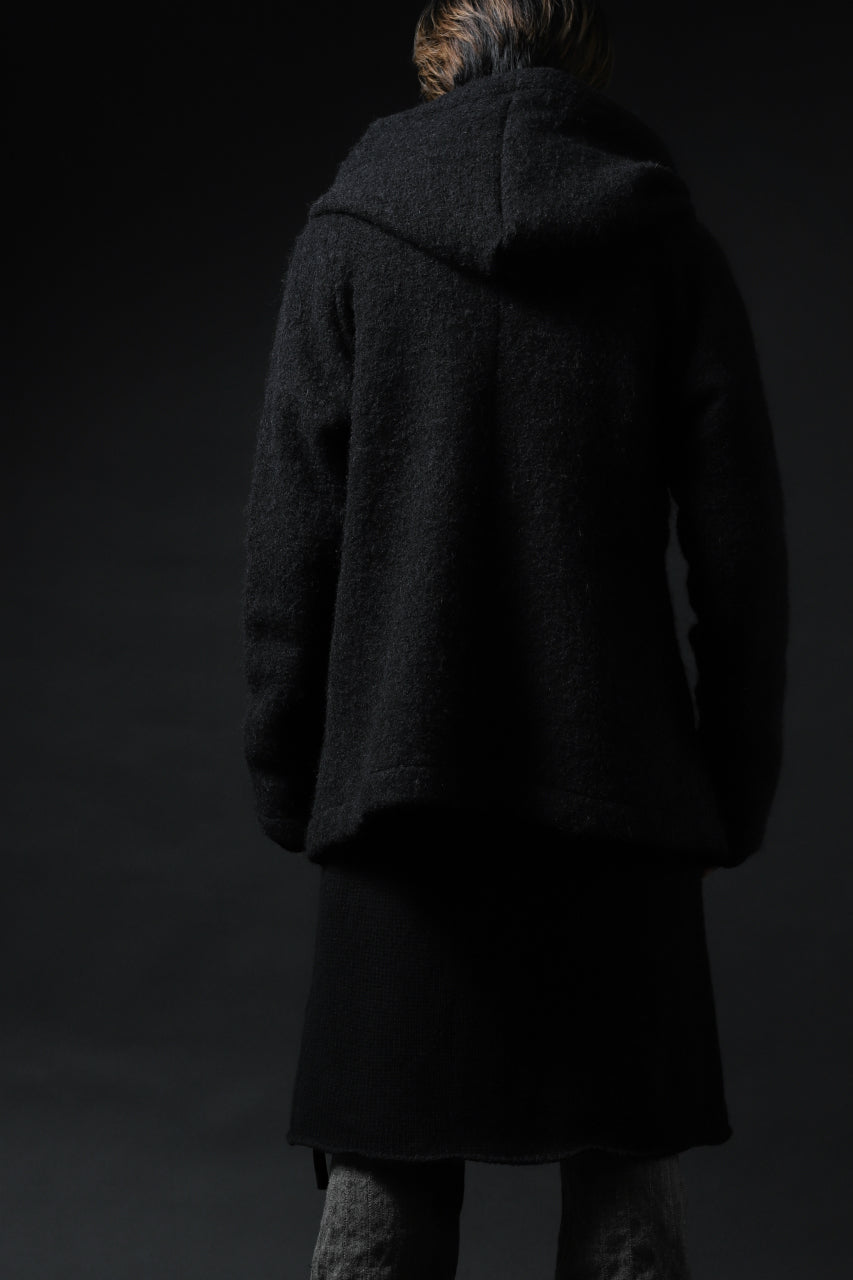 画像をギャラリービューアに読み込む, forme d'expression exclusive Hooded Cardigan Short-Coat (Black)