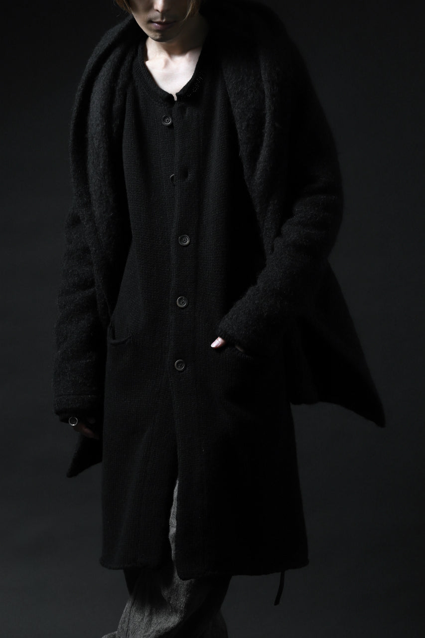 画像をギャラリービューアに読み込む, forme d'expression exclusive Hooded Cardigan Short-Coat (Black)