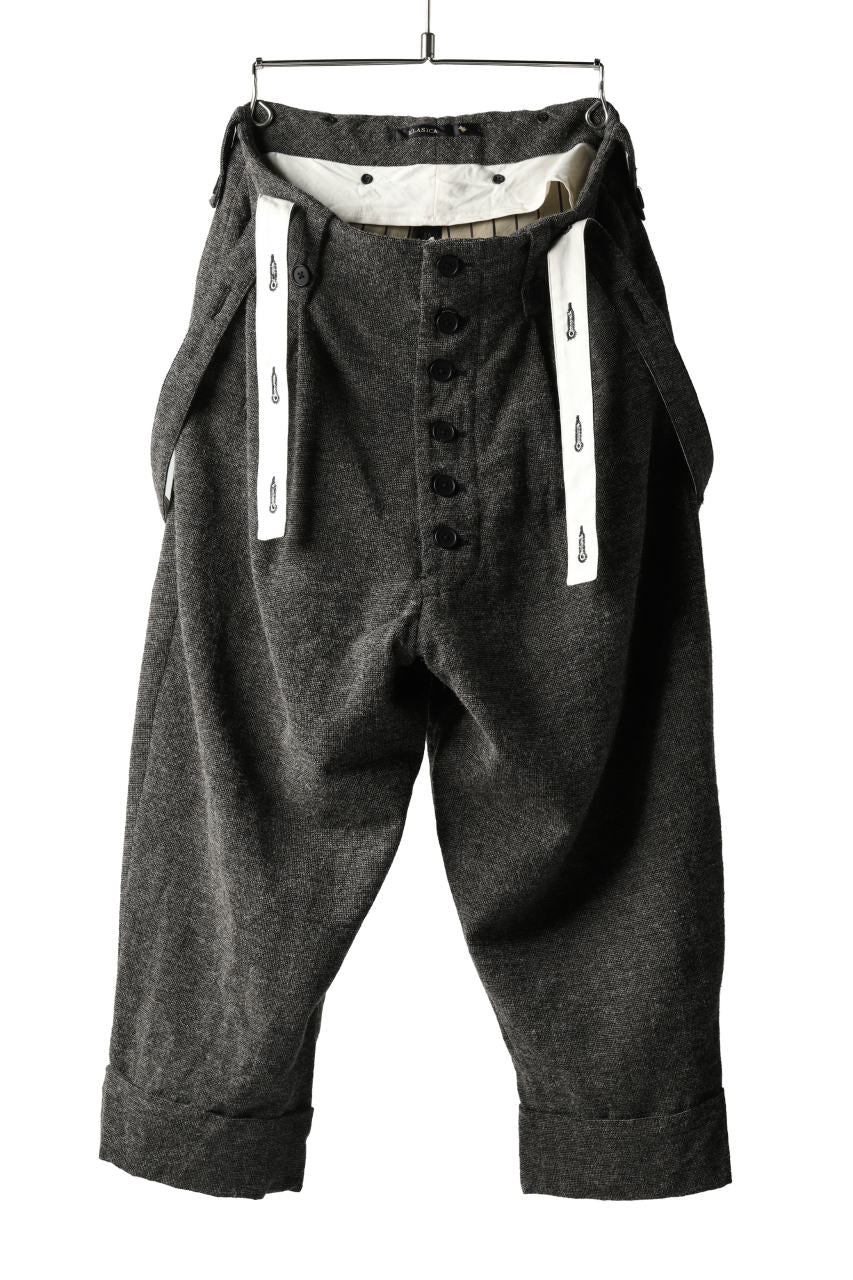 画像をギャラリービューアに読み込む, KLASICA BARREL-TWEED SUSPENDER TROUSERS / OFF TWEED WOOL (MIX)