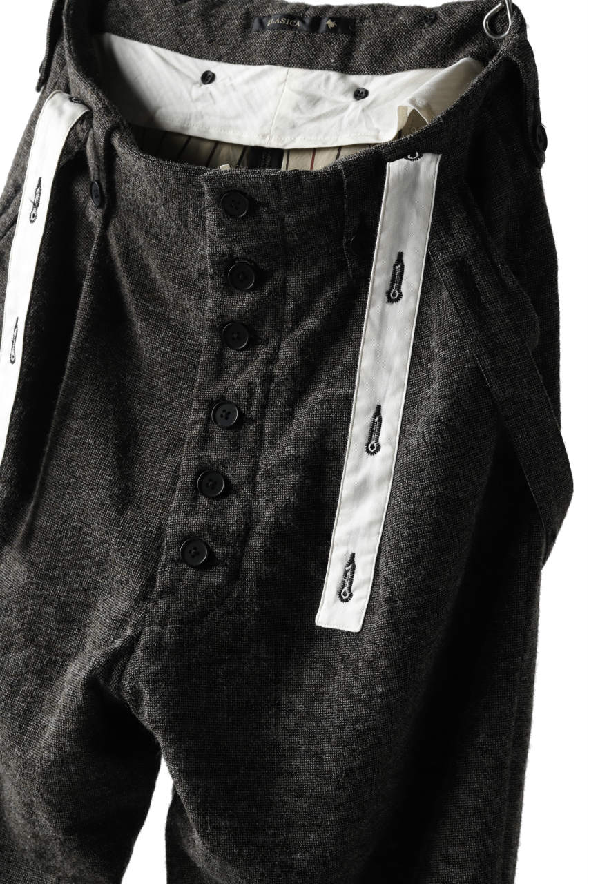 画像をギャラリービューアに読み込む, KLASICA BARREL-TWEED SUSPENDER TROUSERS / OFF TWEED WOOL (MIX)