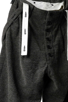 画像をギャラリービューアに読み込む, KLASICA BARREL-TWEED SUSPENDER TROUSERS / OFF TWEED WOOL (MIX)