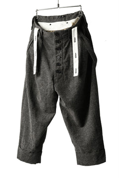 画像をギャラリービューアに読み込む, KLASICA BARREL-TWEED SUSPENDER TROUSERS / OFF TWEED WOOL (MIX)