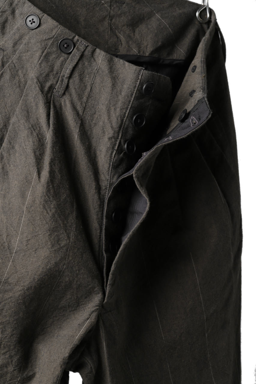画像をギャラリービューアに読み込む, KLASICA MORROW-OCN TAPERED TROUSERS / IKAT DYED STRIPE COTTON  (CINNAMON)