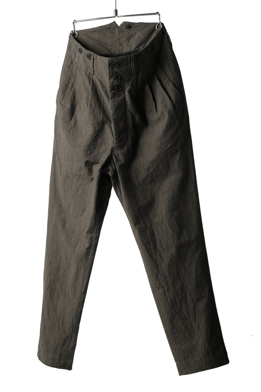 画像をギャラリービューアに読み込む, KLASICA MORROW-OCN TAPERED TROUSERS / IKAT DYED STRIPE COTTON  (CINNAMON)