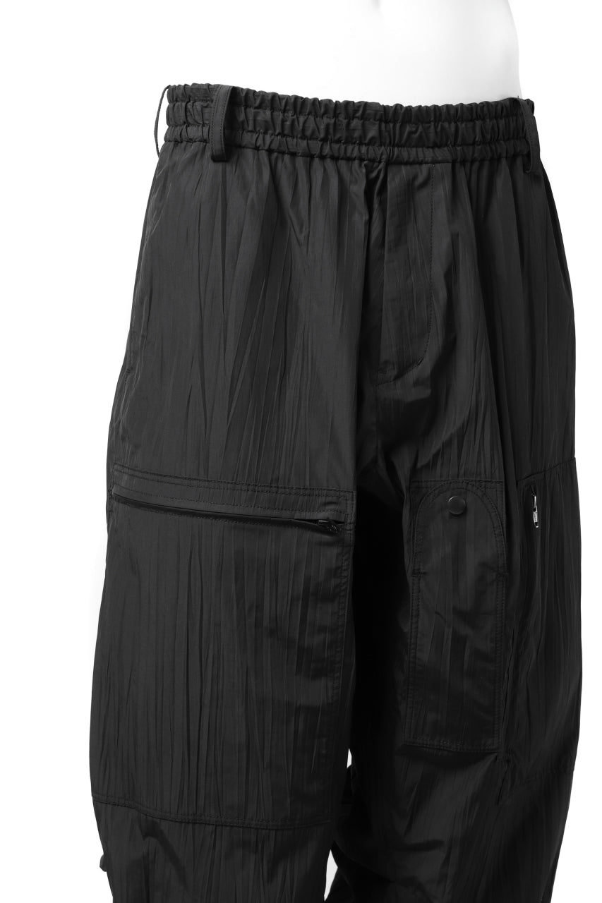 画像をギャラリービューアに読み込む, Y's.... WRINKLE TEXTURE TACTICAL PANTS (BLACK)