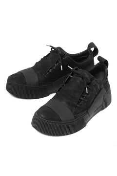 画像をギャラリービューアに読み込む, BORIS BIDJAN SABERI HORSE LEATHER LOW CUT SNEAKER / WASHED AND HAND TREATED "BAMBA2.1" (BLACK)