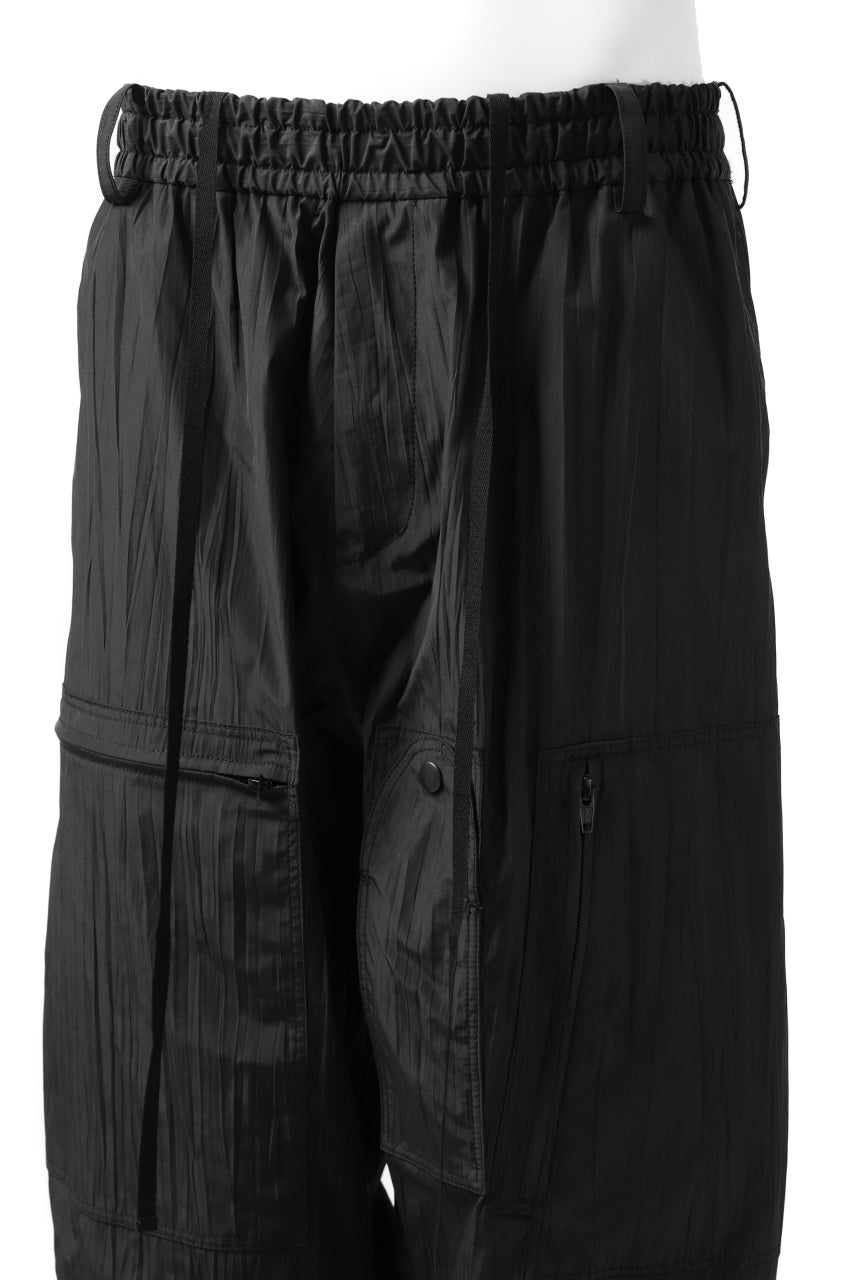 画像をギャラリービューアに読み込む, Y's.... WRINKLE TEXTURE TACTICAL PANTS (BLACK)