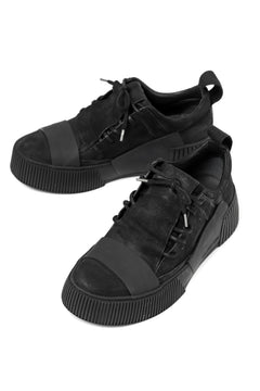 画像をギャラリービューアに読み込む, BORIS BIDJAN SABERI HORSE LEATHER LOW CUT SNEAKER / WASHED &amp; HAND TREATED &quot;BAMBA2.1-SIN&quot; (BLACK)