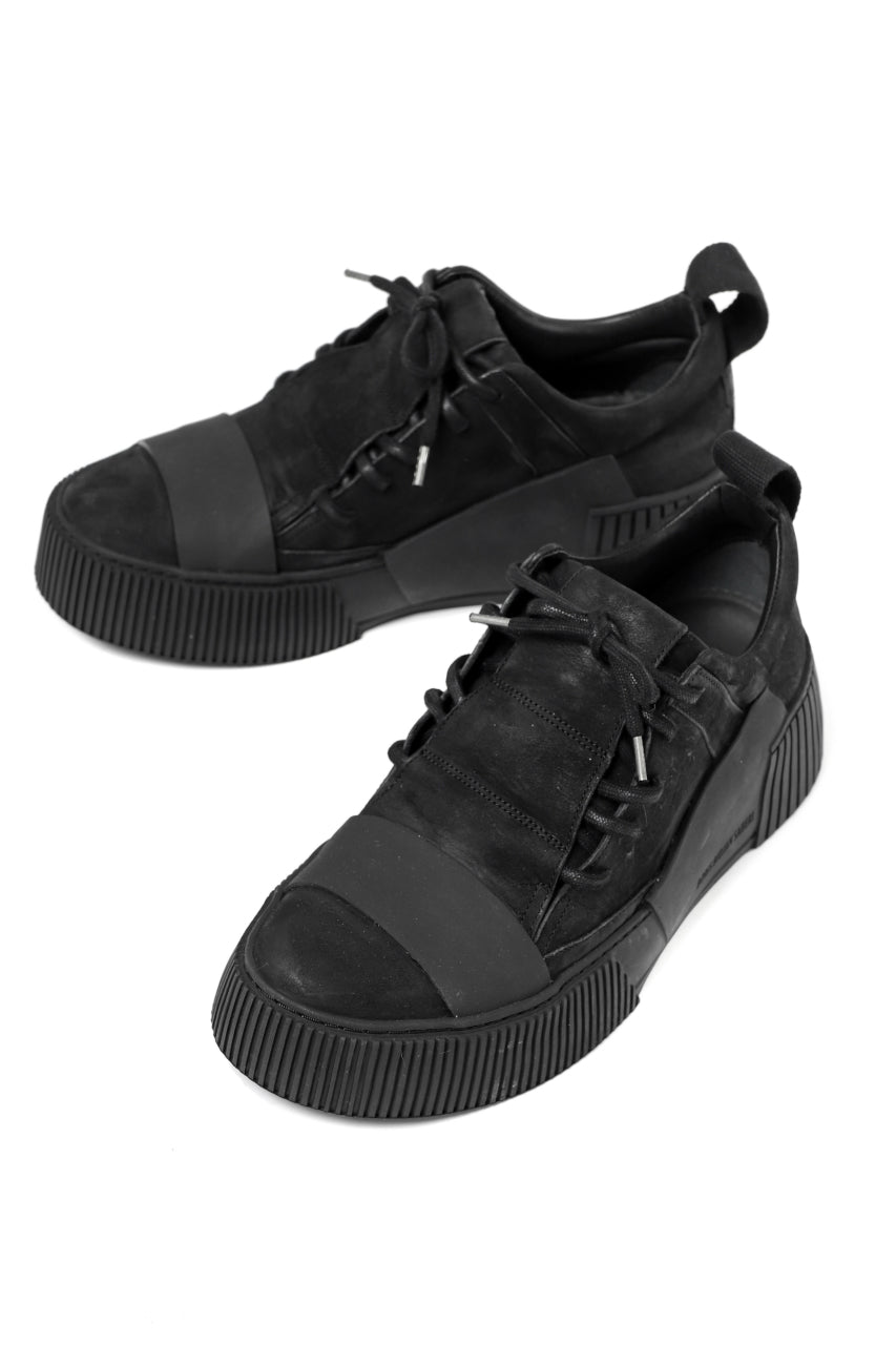 画像をギャラリービューアに読み込む, BORIS BIDJAN SABERI HORSE LEATHER LOW CUT SNEAKER / WASHED AND HAND TREATED &quot;BAMBA2.1&quot; (BLACK)