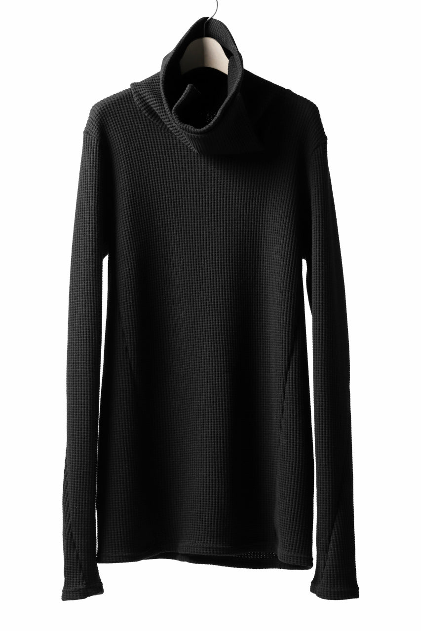 画像をギャラリービューアに読み込む, A.F ARTEFACT exclusive 2WAY HIGHNECK TOPS / WAFFLE JERSEY (BLACK)