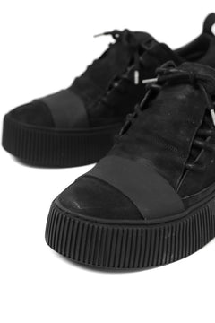 画像をギャラリービューアに読み込む, BORIS BIDJAN SABERI HORSE LEATHER LOW CUT SNEAKER / WASHED AND HAND TREATED "BAMBA2.1" (BLACK)