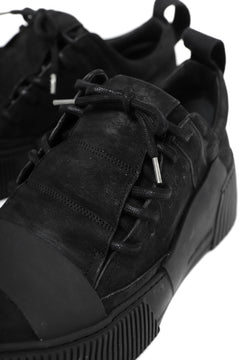 画像をギャラリービューアに読み込む, BORIS BIDJAN SABERI HORSE LEATHER LOW CUT SNEAKER / WASHED AND HAND TREATED "BAMBA2.1" (BLACK)