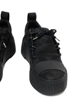 画像をギャラリービューアに読み込む, BORIS BIDJAN SABERI HORSE LEATHER LOW CUT SNEAKER / WASHED AND HAND TREATED "BAMBA2.1" (BLACK)