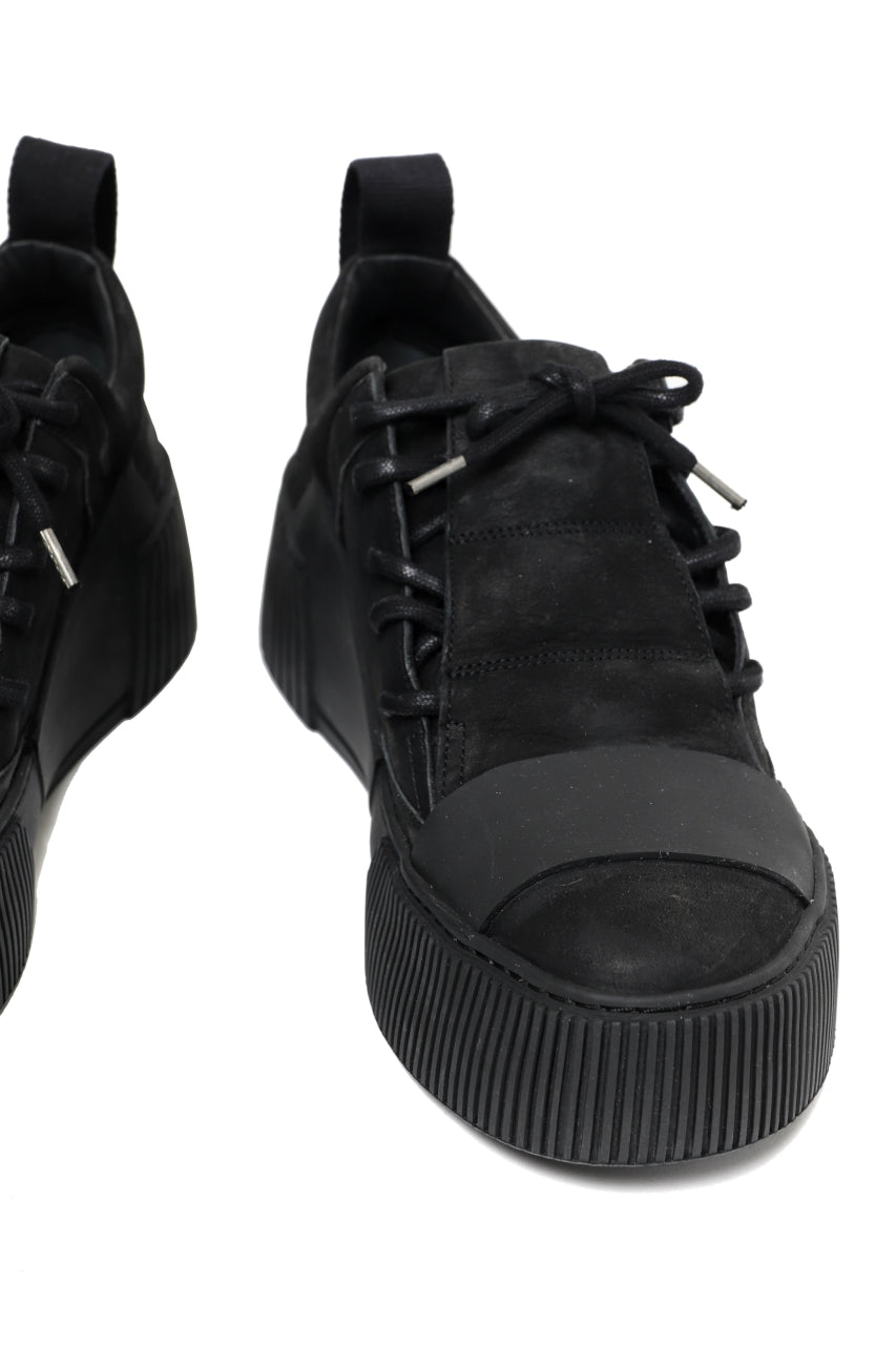 画像をギャラリービューアに読み込む, BORIS BIDJAN SABERI HORSE LEATHER LOW CUT SNEAKER / WASHED &amp; HAND TREATED &quot;BAMBA2.1-SIN&quot; (BLACK)