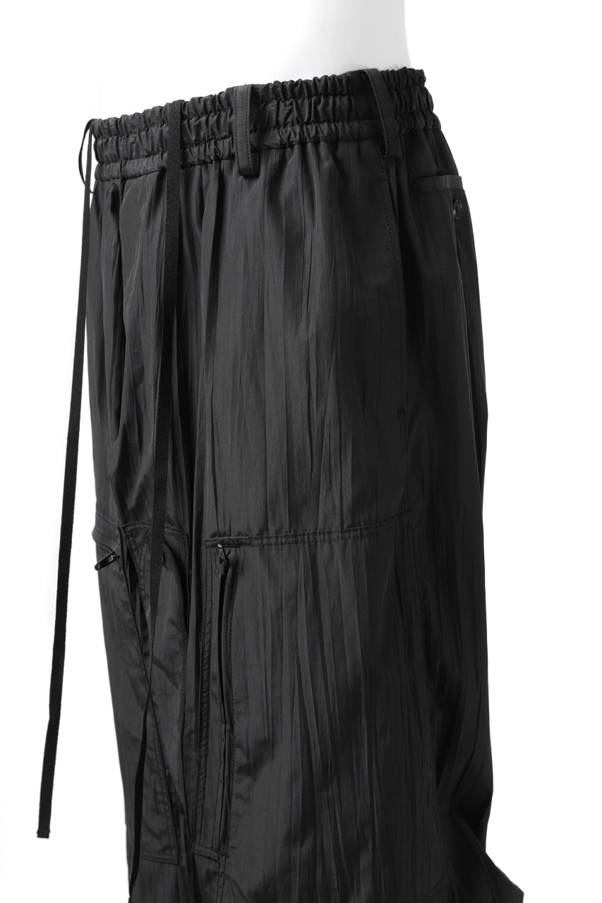 画像をギャラリービューアに読み込む, Y's.... WRINKLE TEXTURE TACTICAL PANTS (BLACK)