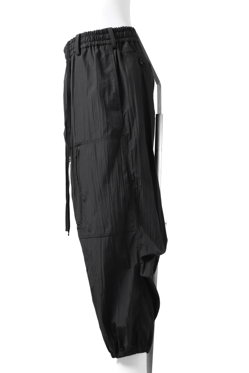 画像をギャラリービューアに読み込む, Y's.... WRINKLE TEXTURE TACTICAL PANTS (BLACK)