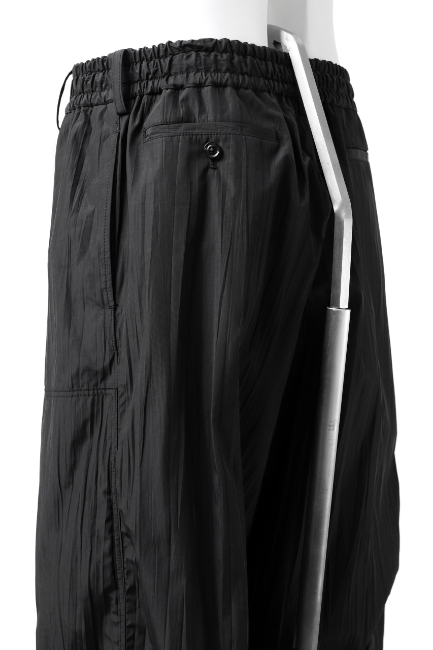画像をギャラリービューアに読み込む, Y's.... WRINKLE TEXTURE TACTICAL PANTS (BLACK)