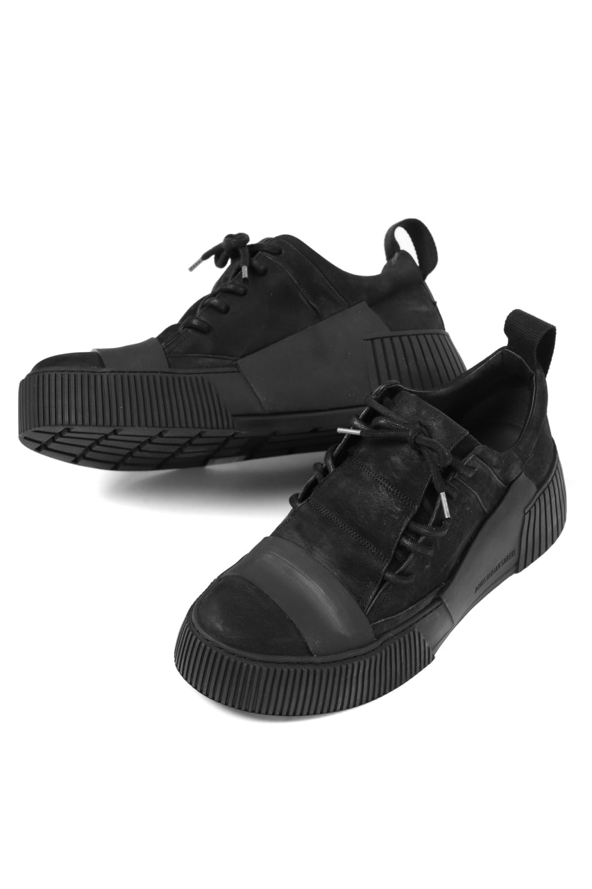 画像をギャラリービューアに読み込む, BORIS BIDJAN SABERI HORSE LEATHER LOW CUT SNEAKER / WASHED AND HAND TREATED "BAMBA2.1" (BLACK)