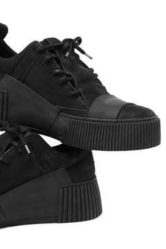 画像をギャラリービューアに読み込む, BORIS BIDJAN SABERI HORSE LEATHER LOW CUT SNEAKER / WASHED AND HAND TREATED "BAMBA2.1" (BLACK)