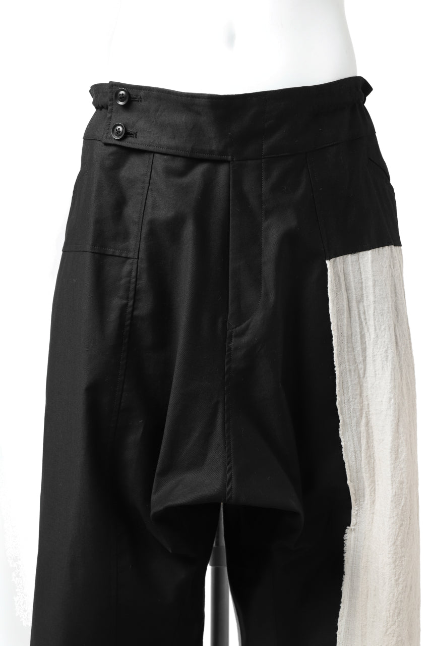 Load image into Gallery viewer, Y's BANG ON! No.150 SAROUEL HALF PANTS / CO TWILL + LI (BLACK)
