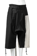 Load image into Gallery viewer, Y's BANG ON! No.150 SAROUEL HALF PANTS / CO TWILL + LI (BLACK)
