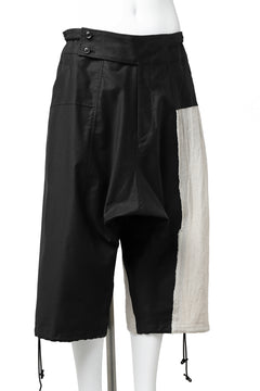 Load image into Gallery viewer, Y's BANG ON! No.150 SAROUEL HALF PANTS / CO TWILL + LI (BLACK)