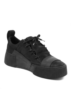 画像をギャラリービューアに読み込む, BORIS BIDJAN SABERI HORSE LEATHER LOW CUT SNEAKER / WASHED AND HAND TREATED "BAMBA2.1" (BLACK)