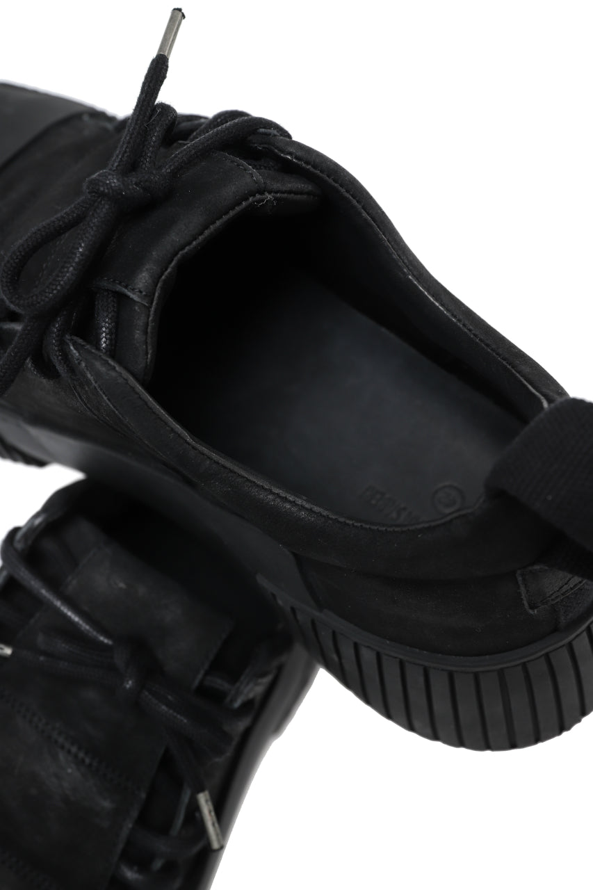 画像をギャラリービューアに読み込む, BORIS BIDJAN SABERI HORSE LEATHER LOW CUT SNEAKER / WASHED & HAND TREATED "BAMBA2.1-SIN" (BLACK)