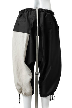 Load image into Gallery viewer, Y's BANG ON! No.150 SAROUEL HALF PANTS / CO TWILL + LI (BLACK)