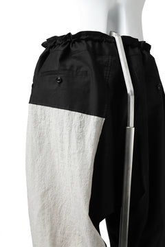 Load image into Gallery viewer, Y's BANG ON! No.150 SAROUEL HALF PANTS / CO TWILL + LI (BLACK)