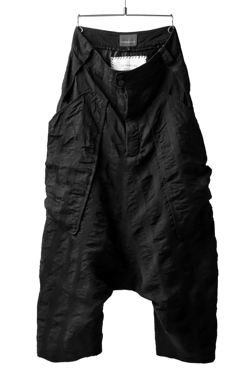 画像をギャラリービューアに読み込む, SOSNOVSKA SQUEEZED STRIPE PANTS (BLACK)