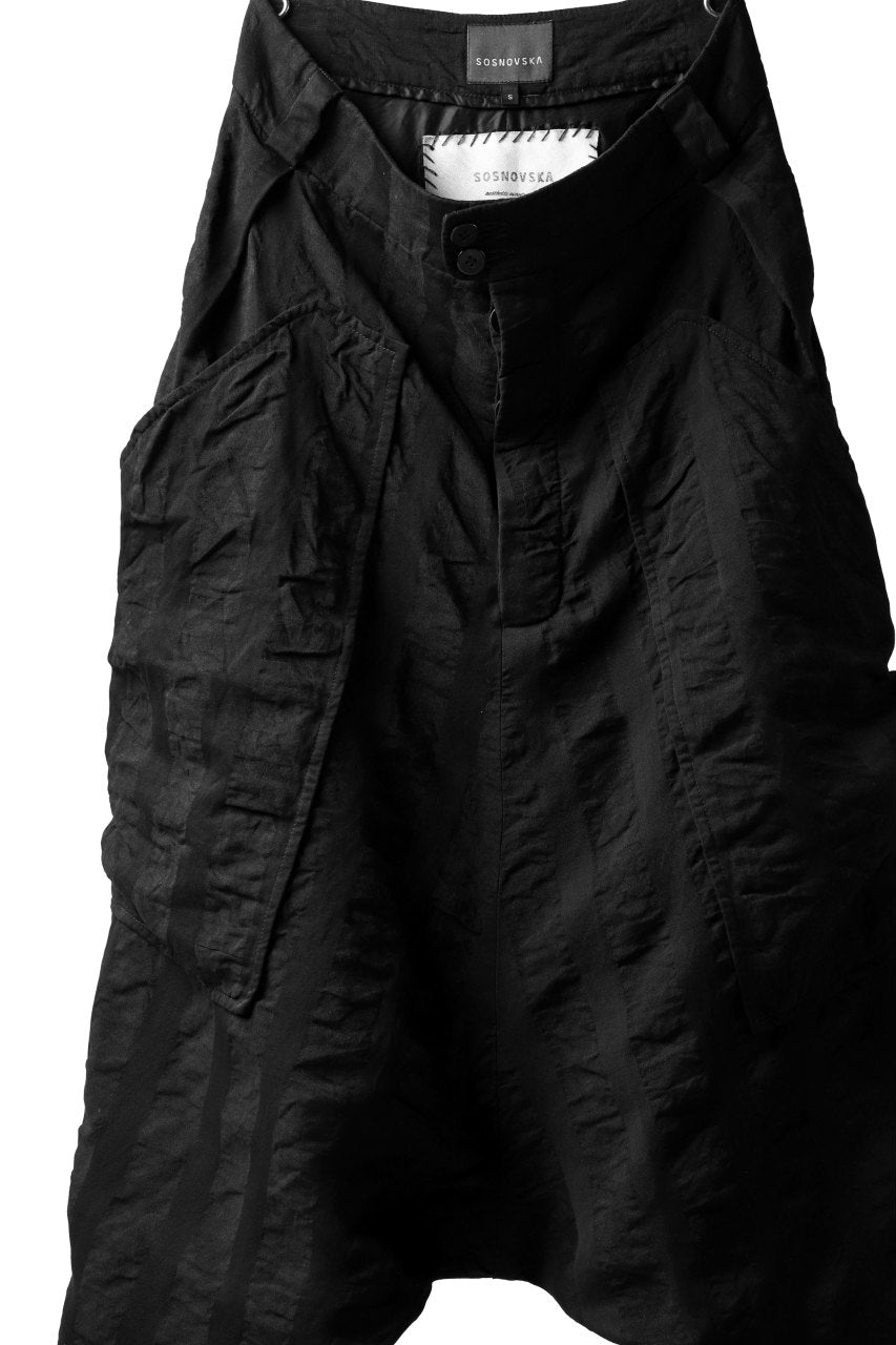 画像をギャラリービューアに読み込む, SOSNOVSKA SQUEEZED STRIPE PANTS (BLACK)