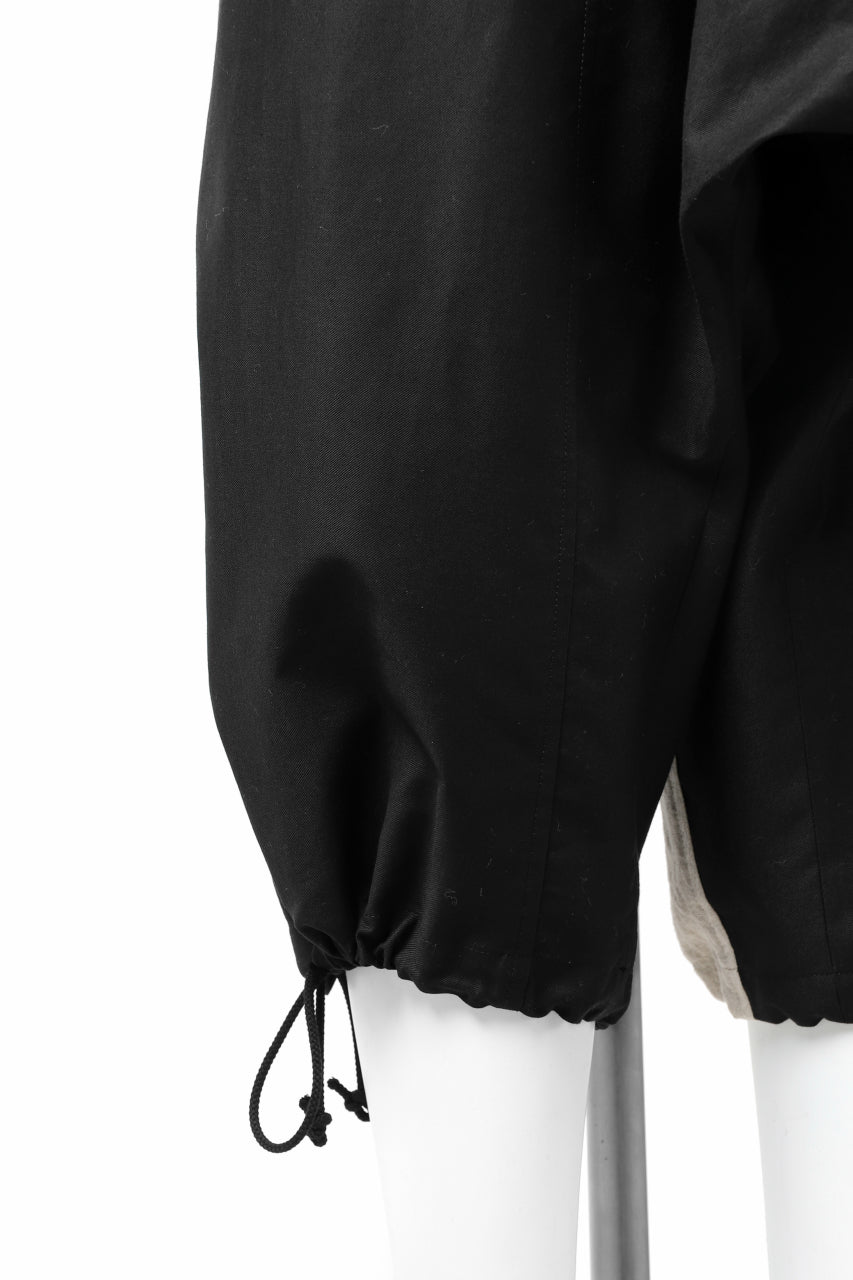 Load image into Gallery viewer, Y's BANG ON! No.150 SAROUEL HALF PANTS / CO TWILL + LI (BLACK)