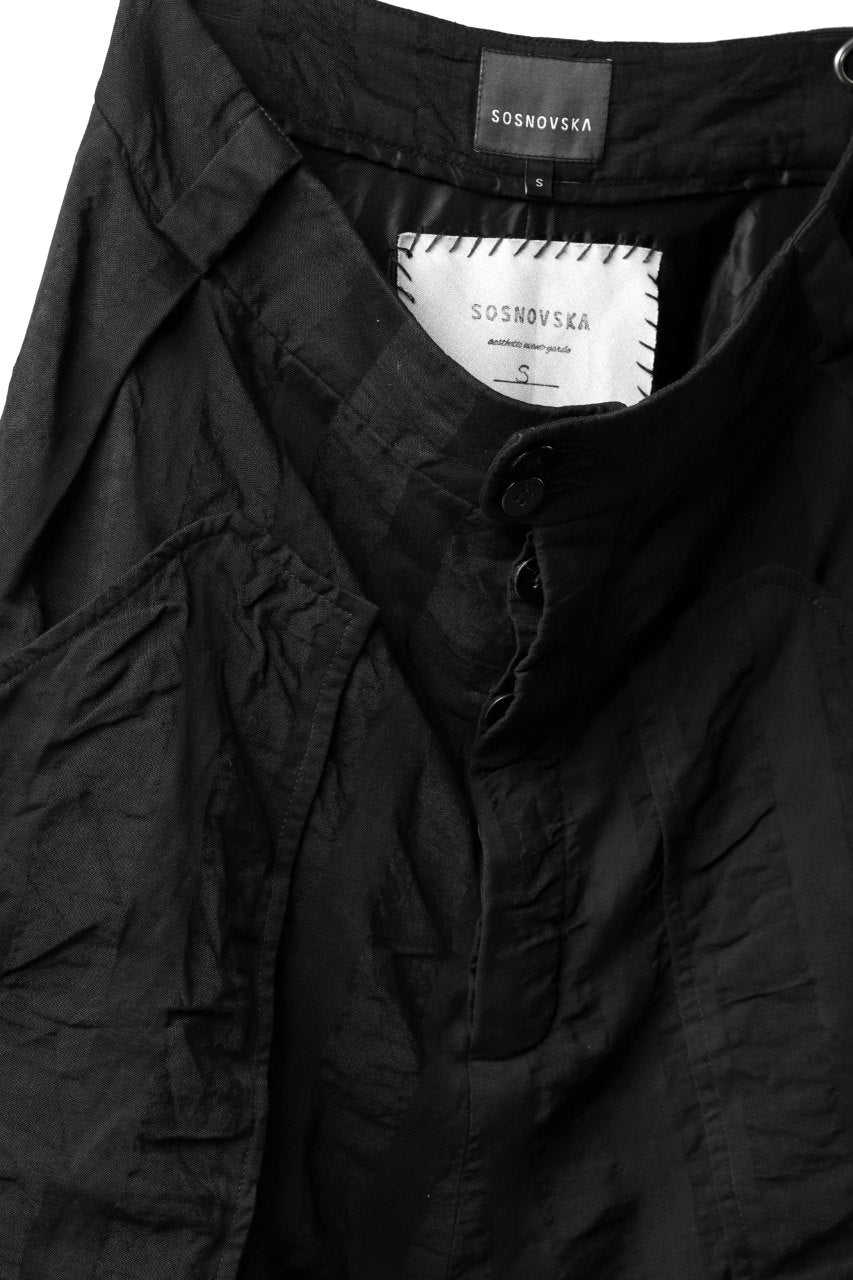 画像をギャラリービューアに読み込む, SOSNOVSKA SQUEEZED STRIPE PANTS (BLACK)