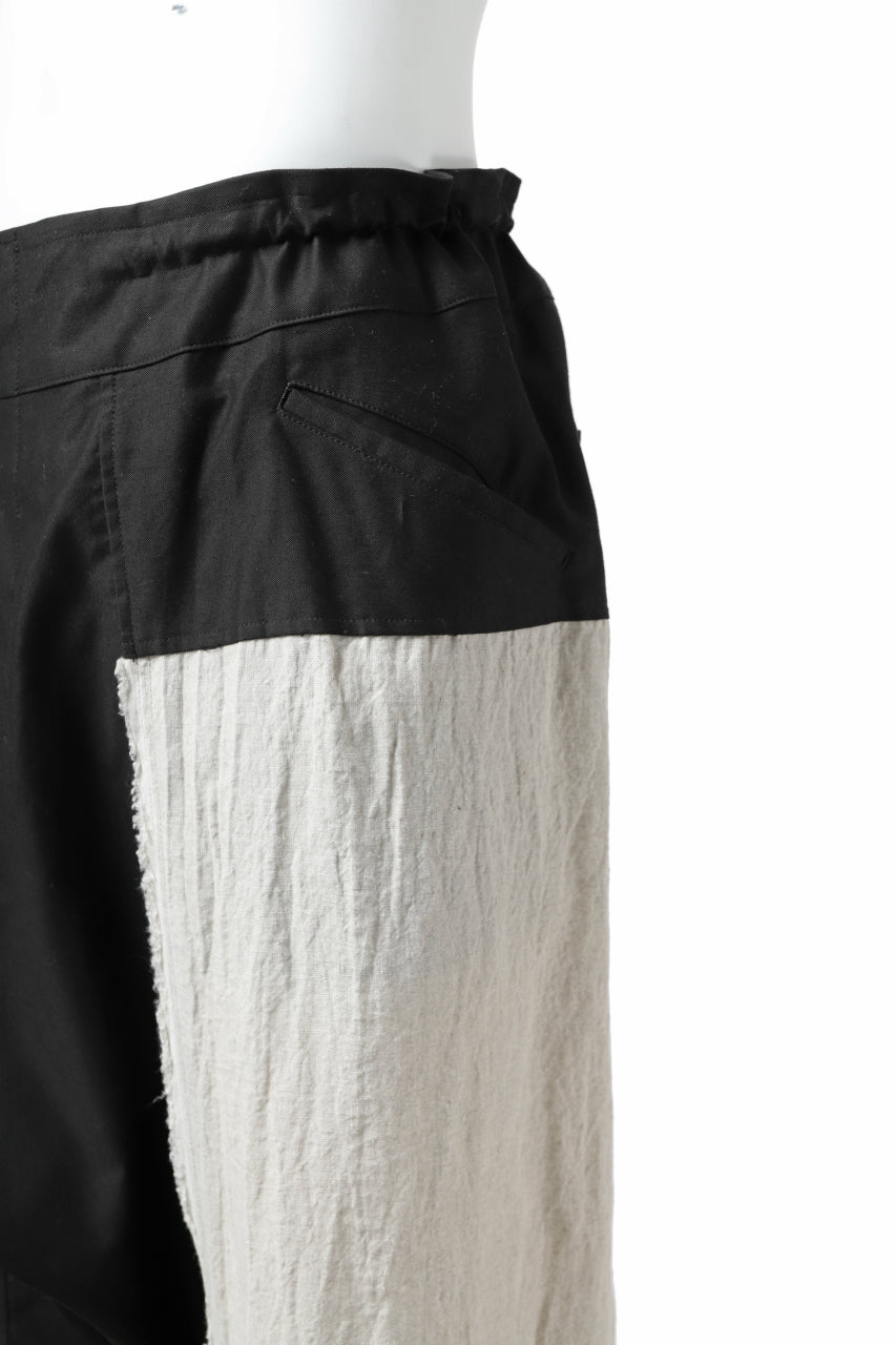 Load image into Gallery viewer, Y's BANG ON! No.150 SAROUEL HALF PANTS / CO TWILL + LI (BLACK)