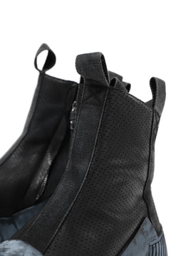 画像をギャラリービューアに読み込む, BORIS BIDJAN SABERI COW LEATHER SIDE ZIP HIGH SNEAKER / OBJECT DYED & HAND TREATED "BAMBA3.1-PUNCHING" (BLACK)