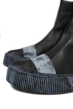 画像をギャラリービューアに読み込む, BORIS BIDJAN SABERI COW LEATHER SIDE ZIP HIGH SNEAKER / OBJECT DYED & HAND TREATED "BAMBA3.1-PUNCHING" (BLACK)
