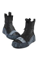 画像をギャラリービューアに読み込む, BORIS BIDJAN SABERI COW LEATHER SIDE ZIP HIGH SNEAKER / OBJECT DYED & HAND TREATED "BAMBA3.1-PUNCHING" (BLACK)