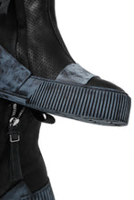 画像をギャラリービューアに読み込む, BORIS BIDJAN SABERI COW LEATHER SIDE ZIP HIGH SNEAKER / OBJECT DYED & HAND TREATED "BAMBA3.1-PUNCHING" (BLACK)