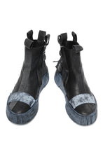 画像をギャラリービューアに読み込む, BORIS BIDJAN SABERI COW LEATHER SIDE ZIP HIGH SNEAKER / OBJECT DYED & HAND TREATED "BAMBA3.1-PUNCHING" (BLACK)