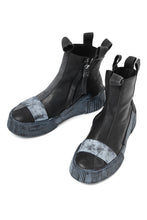 画像をギャラリービューアに読み込む, BORIS BIDJAN SABERI COW LEATHER SIDE ZIP HIGH SNEAKER / OBJECT DYED & HAND TREATED "BAMBA3.1-PUNCHING" (BLACK)
