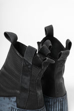 画像をギャラリービューアに読み込む, BORIS BIDJAN SABERI COW LEATHER SIDE ZIP HIGH SNEAKER / OBJECT DYED & HAND TREATED "BAMBA3.1-PUNCHING" (BLACK)