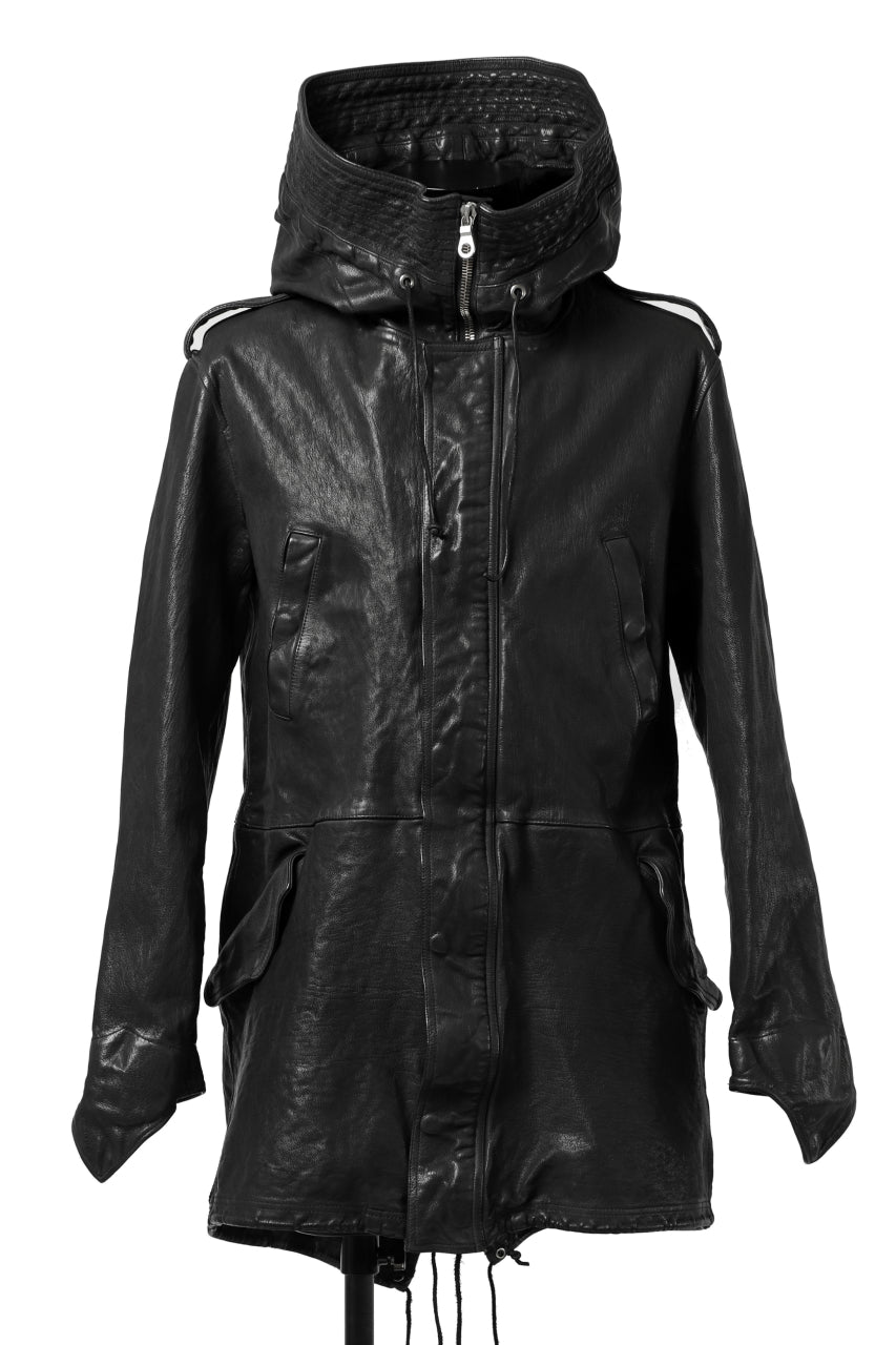 画像をギャラリービューアに読み込む, ISAMU KATAYAMA BACKLASH MODS COAT / GOAT LEATHER (GARMENT+SPRAY DYED / BLACK)