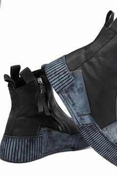 画像をギャラリービューアに読み込む, BORIS BIDJAN SABERI COW LEATHER SIDE ZIP HIGH SNEAKER / OBJECT DYED & HAND TREATED "BAMBA3.1-PUNCHING" (BLACK)