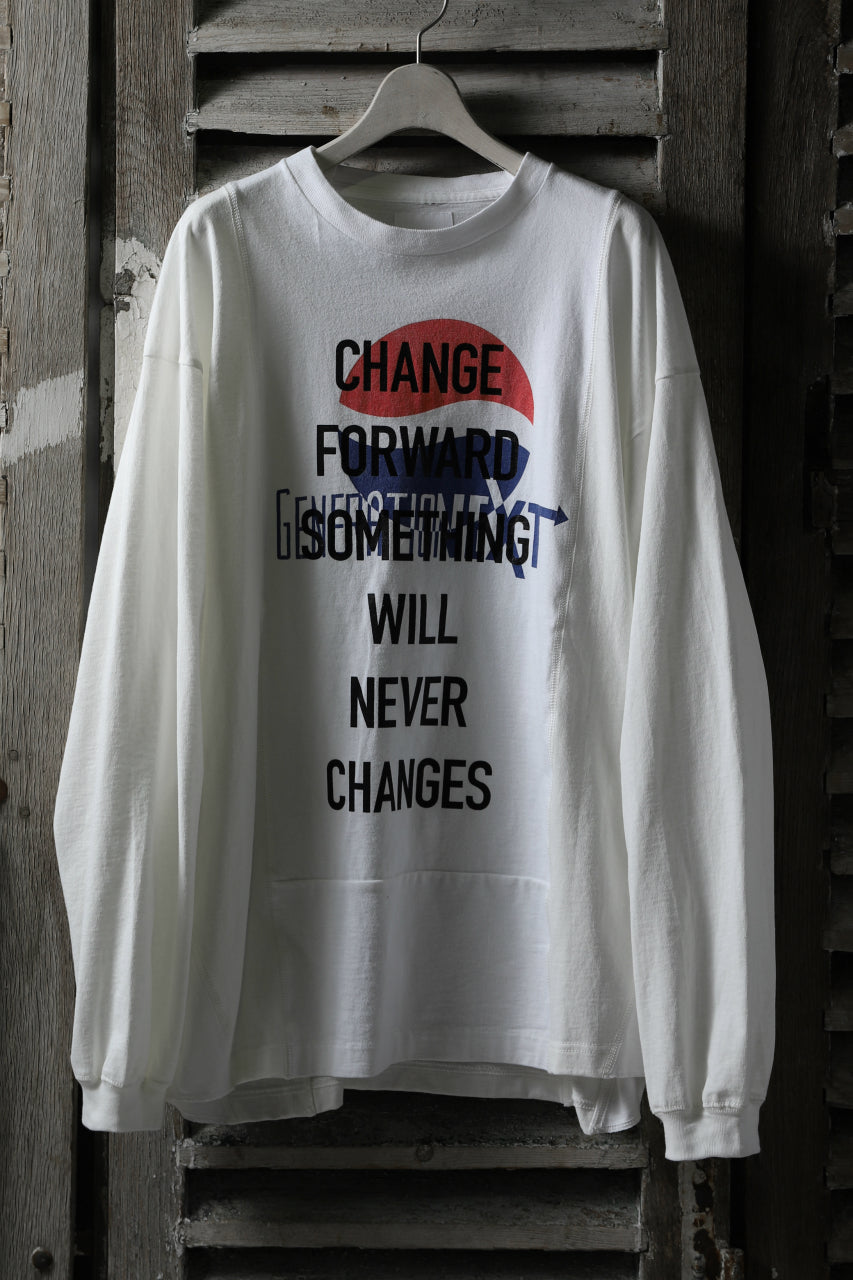 画像をギャラリービューアに読み込む, CHANGES VINTAGE REMAKE MULTI PANEL LONG SLEEVE TEE (MULTI WHITE #Pepsi)