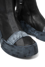 画像をギャラリービューアに読み込む, BORIS BIDJAN SABERI COW LEATHER SIDE ZIP HIGH SNEAKER / OBJECT DYED & HAND TREATED "BAMBA3.1-PUNCHING" (BLACK)