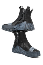 画像をギャラリービューアに読み込む, BORIS BIDJAN SABERI COW LEATHER SIDE ZIP HIGH SNEAKER / OBJECT DYED & HAND TREATED "BAMBA3.1-PUNCHING" (BLACK)