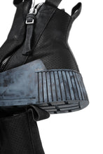 画像をギャラリービューアに読み込む, BORIS BIDJAN SABERI COW LEATHER SIDE ZIP HIGH SNEAKER / OBJECT DYED & HAND TREATED "BAMBA3.1-PUNCHING" (BLACK)