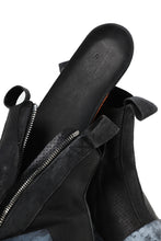 画像をギャラリービューアに読み込む, BORIS BIDJAN SABERI COW LEATHER SIDE ZIP HIGH SNEAKER / OBJECT DYED & HAND TREATED "BAMBA3.1-PUNCHING" (BLACK)